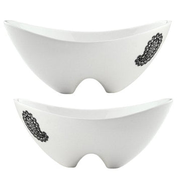 METIER Bone China Fruit & Dry Nuts Serving Bowl – Elegant Design FLAP9