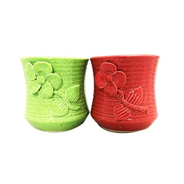 Decorative Flower Pot – Decorative Round Ceramic Flower Pot with Floral Design FLAP9