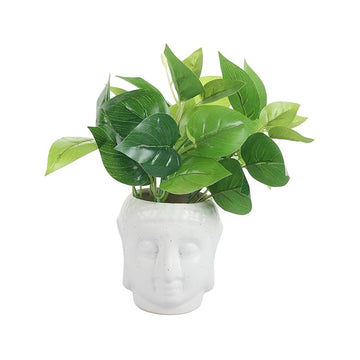 Ceramic Pot – Ceramic Buddha Planter Pot Self-Watering for Indoor Plants, Home & Office Décor FLAP9