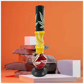 moksha 15 inch rasta leaf acrylic bong