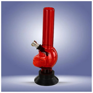 moksha 8 inch transparent red acrylic mini bong