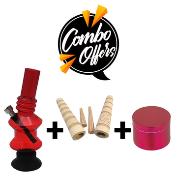 "Moksha 4 inch clay chillum smoking pipes combo set"