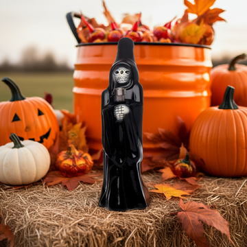 Moksha 10 Inch Handcrafted Grim Reaper Ceramic Bong – Black Finish