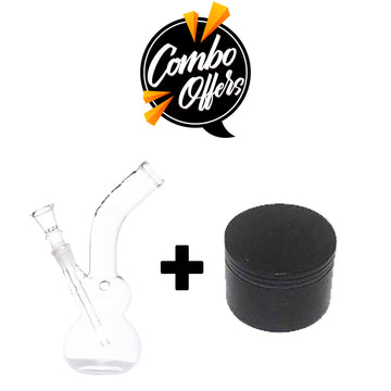 Transparent 8 inch glass bong with shooter pipe design
50mm black metal herb grinder with honey dust filter
4-part grinder and glass bong combo set
Moksha clear glass bong with metal herb crusher
Compact bong and grinder set for smooth smoking
