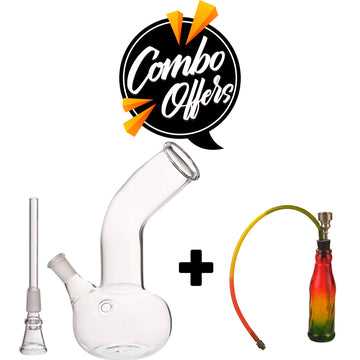 Stylish clear and Rasta color bongs in combo deal