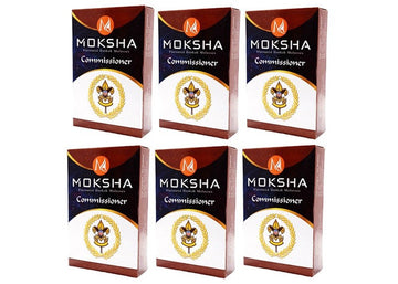 Moksha Commissioner Herbal Hookah Flavor | Nicotine Free Pack (PACK OF 6 ) Moksha Bongs