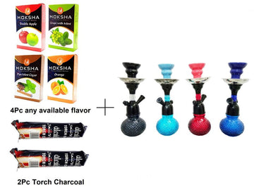 Flap9 10 Inch Orange Glass Hookah Set with Herbal Mix & Accessories Moksha Bongs