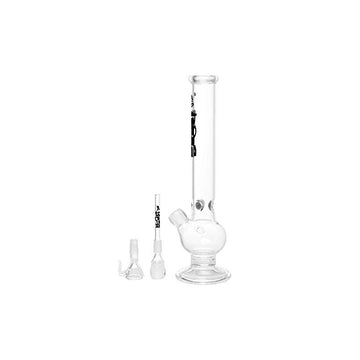 moksha 12-inch glass single bulb black boost pro print water bong (31 cm, black)