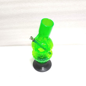 A 12 inch green acrylic gripper bong water pipe designed for smoking herbs or tobacco.