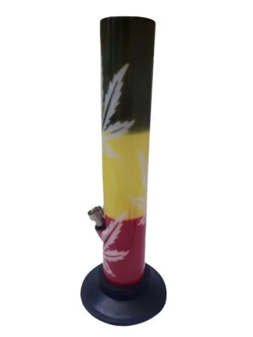 Moksha rasta leaf print bong
12 inch acrylic waterpipe