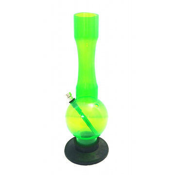 Moksha 12" Single Bulb Acrylic Ice Bong (Transparent Green)