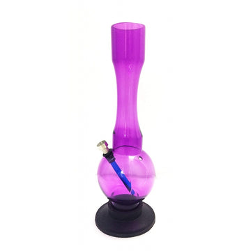 Moksha 12 inch single bulb acrylic ice waterpipe bong (30cm) (transparent purple)