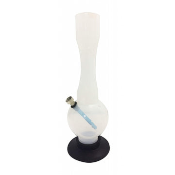 Moksha 12 inch single bulb acrylic ice waterpipe bong (30cm, transparent white)