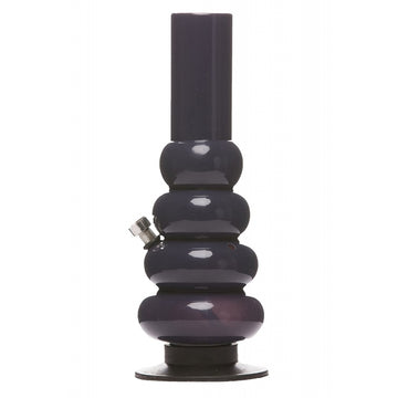 A 12-inch opaque black acrylic multi-bulb waterpipe bong/hookah with a high gloss finish.