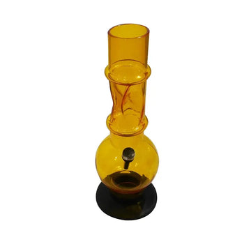 Moksha 12 Inch Transparent Yellow Acrylic Ice Bong – Lightweight & Cool Moksha Bongs