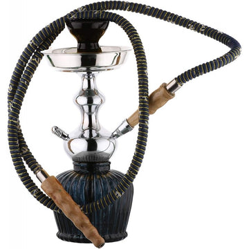 Moksha 12 inch black glass hookah