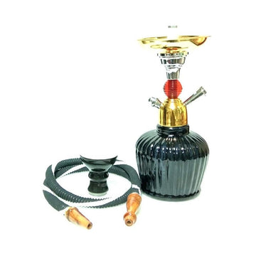 Moksha 12" Black Glass Hookah + Free 50g Flavor | Ceramic Bowl Moksha Bongs