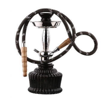 Moksha 12 inch glass hookah black silver