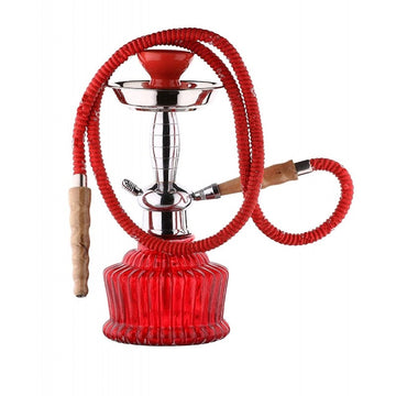Moksha 12 inch red silver glass hookah