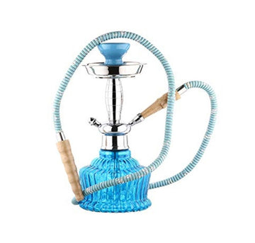 Moksha sky blue glass hookah set