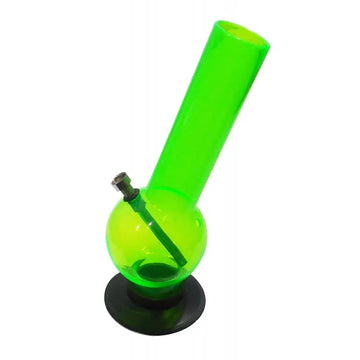 Moksha 12 Inch Single Bulb Bend Acrylic Bong – Transparent Green (30cm) Moksha Bongs