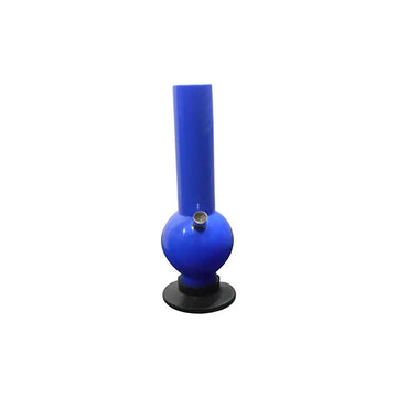 A 30cm opaque blue acrylic waterpipe bong with a solid base.
