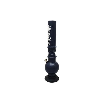 moksha 14 inch black single bulb acrylic bong front view