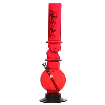 moksha 14-inch single bulb acrylic ice water bong (35cm, red)