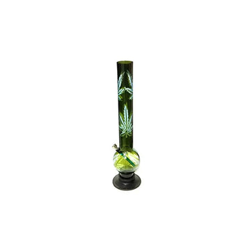 full body image of transparent leaf bong