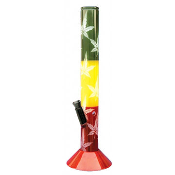 Moksha 16 inch leaf printed acrylic waterpipe bong (40cm )