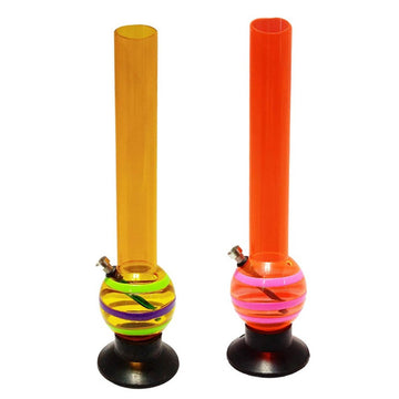 Moksha 16" Single Bulb Acrylic Water Bong (40cm, Assorted Colors)