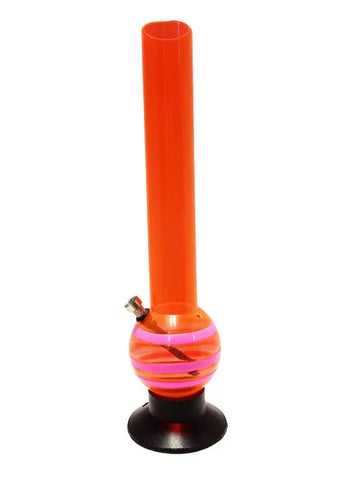 moksha 16 inch transparent orange double bulb bong