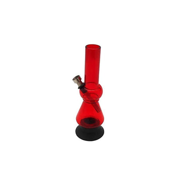 Moksha 8 inch acrylic mini smoking bong (transparent red, 20 cm)