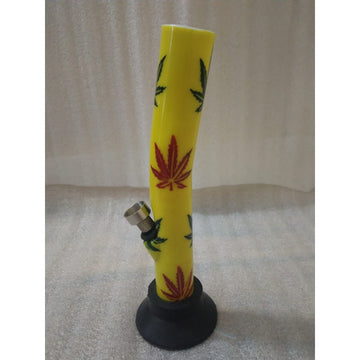 Moksha 8" Acrylic Water Bong with Leaf Print