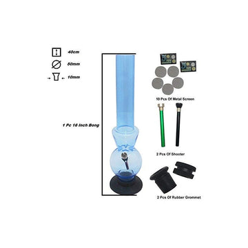 16 inch acrylic ice bong with built-in ice notches