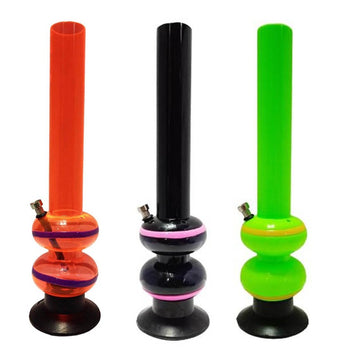 Moksha 16" Double Bulb Acrylic Water Bong (40cm, Multicolor)