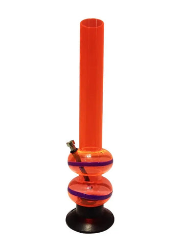 moksha 16 inch transparent orange double bulb bong