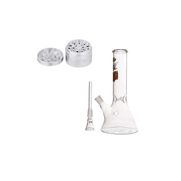Moksha 9 inch glass ice bong combo