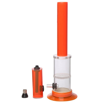 Moksha Honeycomb Acrylic Waterpipe Bong (10'', Transparent Orange)