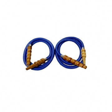 "Set of 2 Moksha hookah hoses – blue plastic long pipes