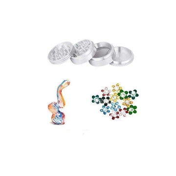 Moksha metal grinder and Sherlock bubbler combo