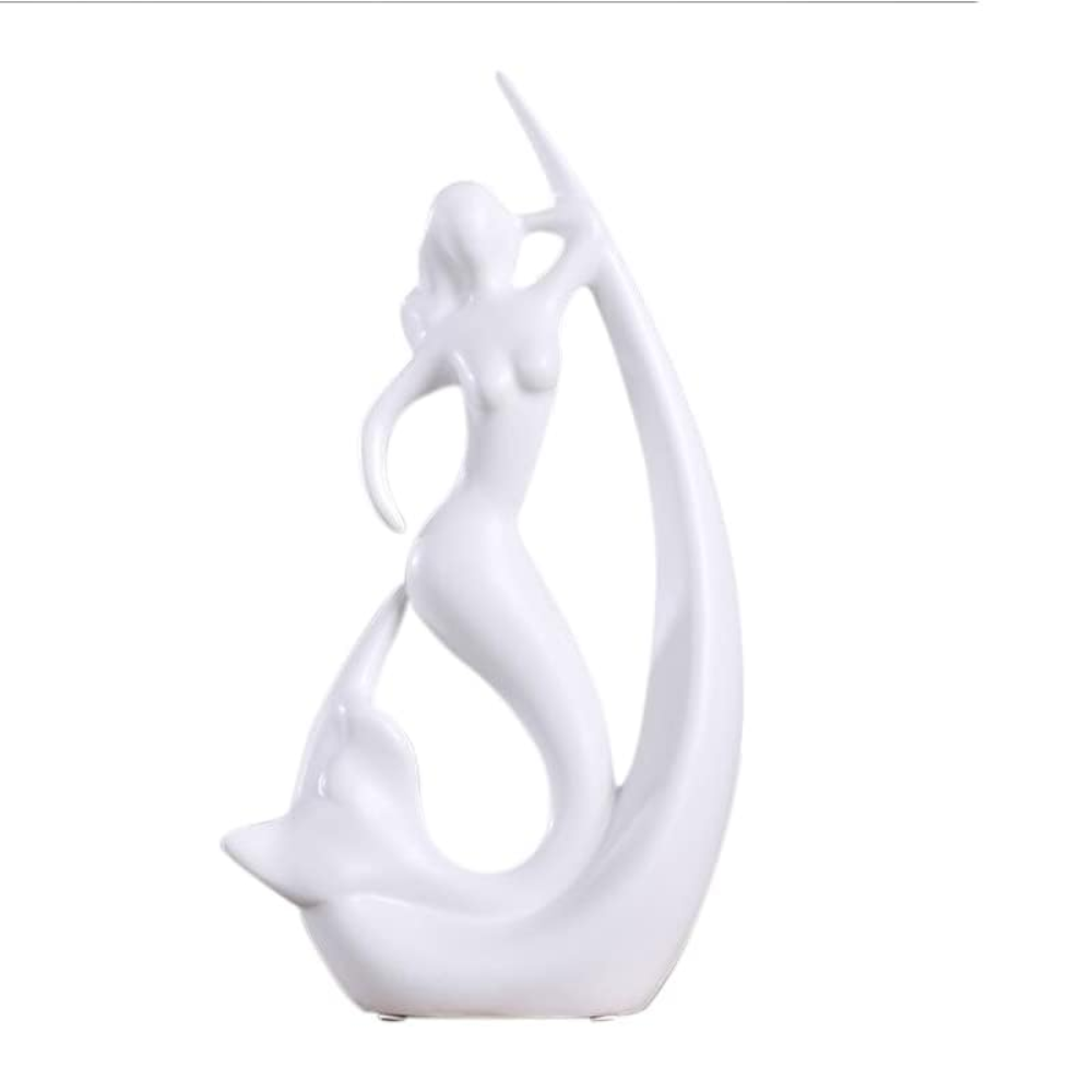 Mermaid Ceramic Figurine | Black Home & Office Décor | Gift for All Occasions | Pack of 1 Moksha Bongs