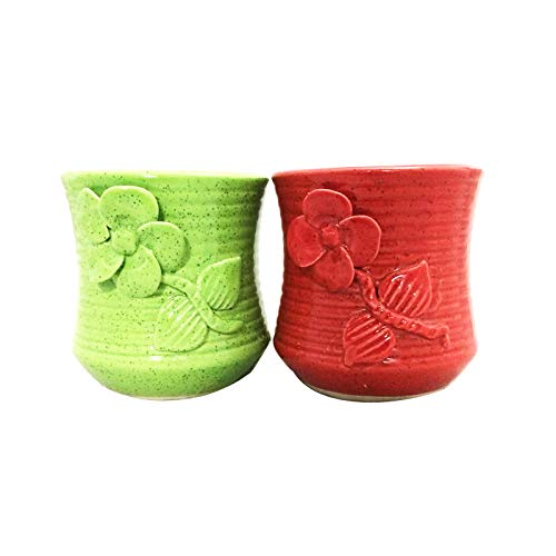 Decorative Flower Pot – Decorative Round Ceramic Flower Pot with Floral Design FLAP9
