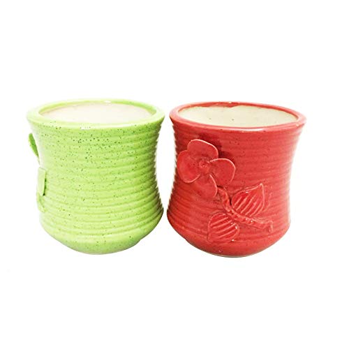 Decorative Flower Pot – Decorative Round Ceramic Flower Pot with Floral Design FLAP9