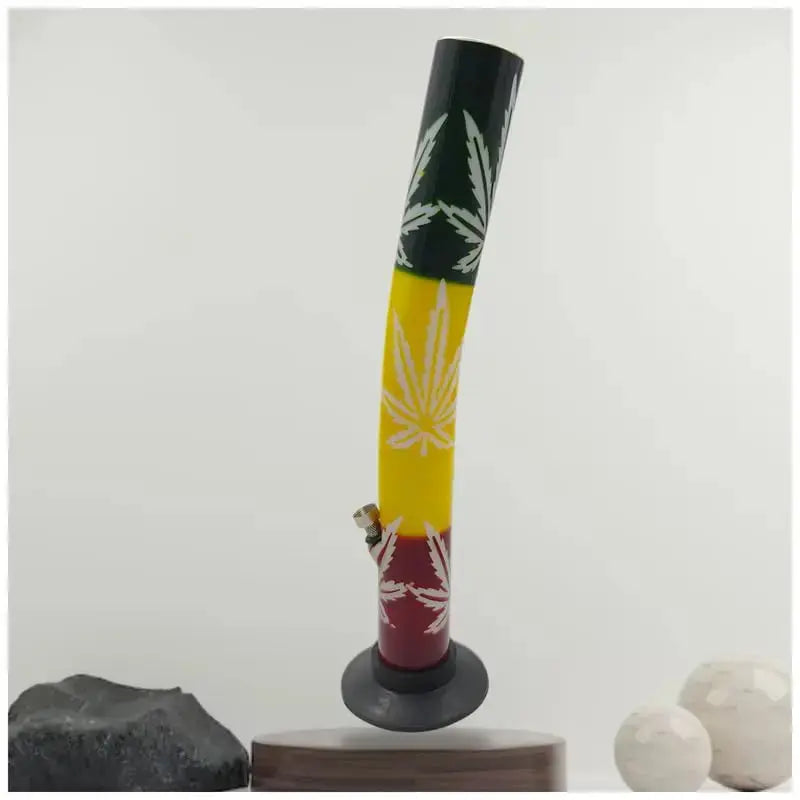 full product view of moksha leaf print bong