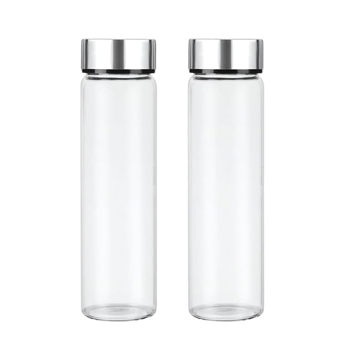 METIER 1000ml Borosilicate Glass Water Bottle – Pack of 2 FLAP9