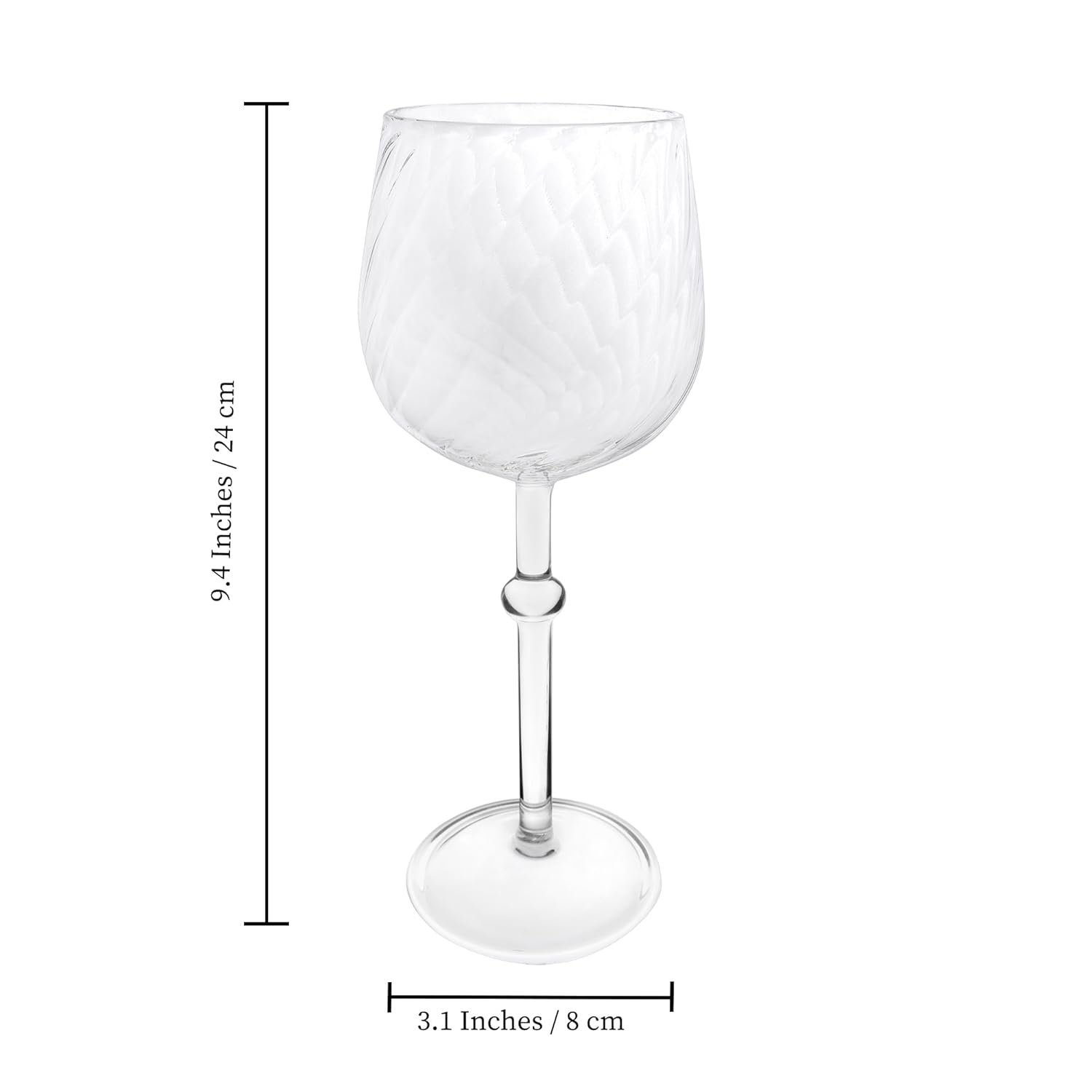 METIER® Borosilicate Red & White Wine Glass Set – 370ml (Pack of 2) Metier