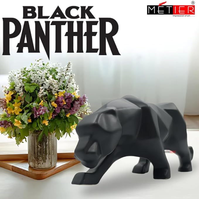 Flap9 Handmade Ceramic Panther Showpiece – Modern Home & Office Décor Gift FLAP9