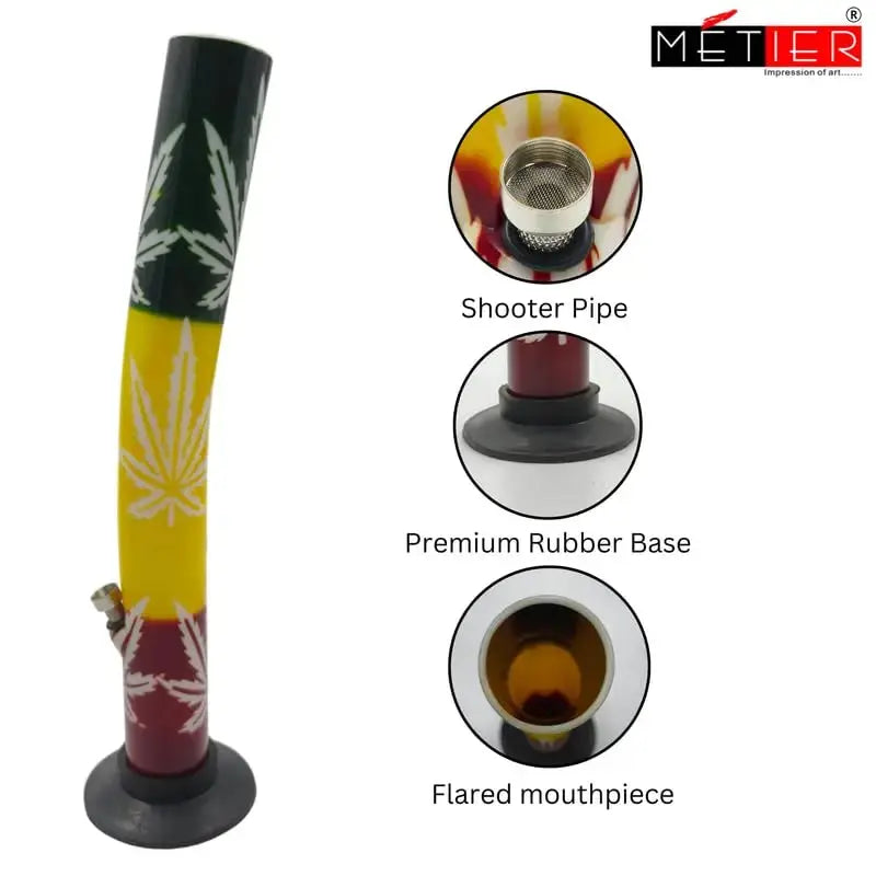 moksha 16 inch acrylic leaf print bong