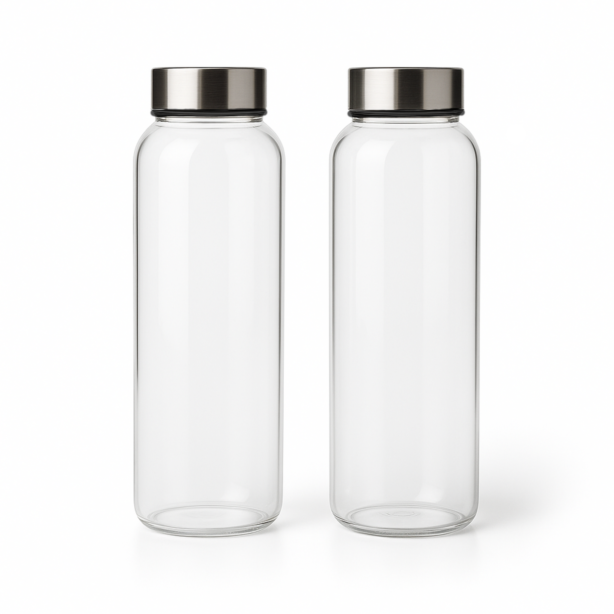 METIER 500ml Borosilicate Glass Water Bottle – Pack of 2, Leak-Proof FLAP9